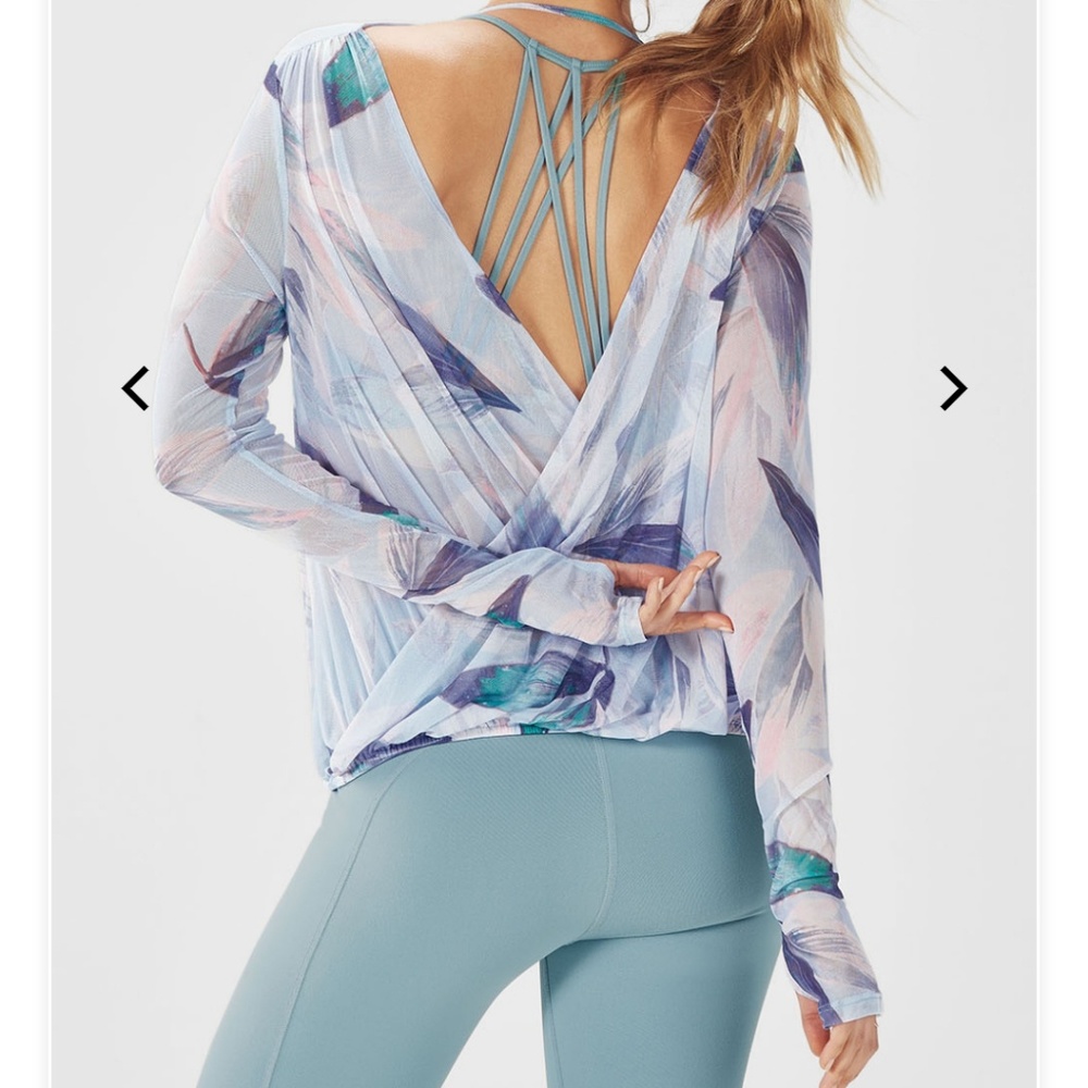 Fabletics Multicolor Long Sleeve Sheer Top
